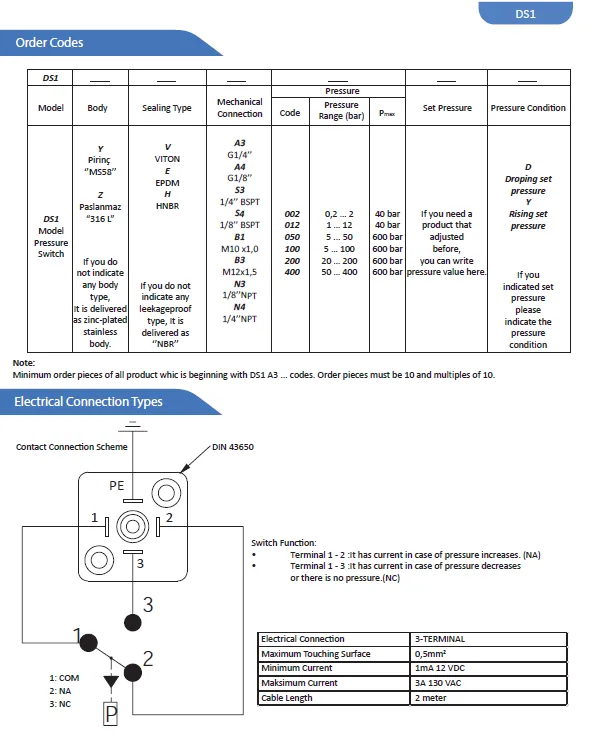 Реле давления DS1_2